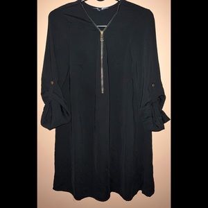 Blouse Dress Shirt With Zipper